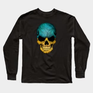 Ukrainian Flag Skull Long Sleeve T-Shirt